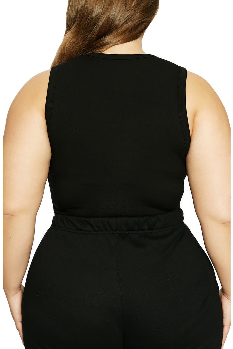 x Lori Harvey Front Cutout Crop Tank, Alternate, color, BLACK