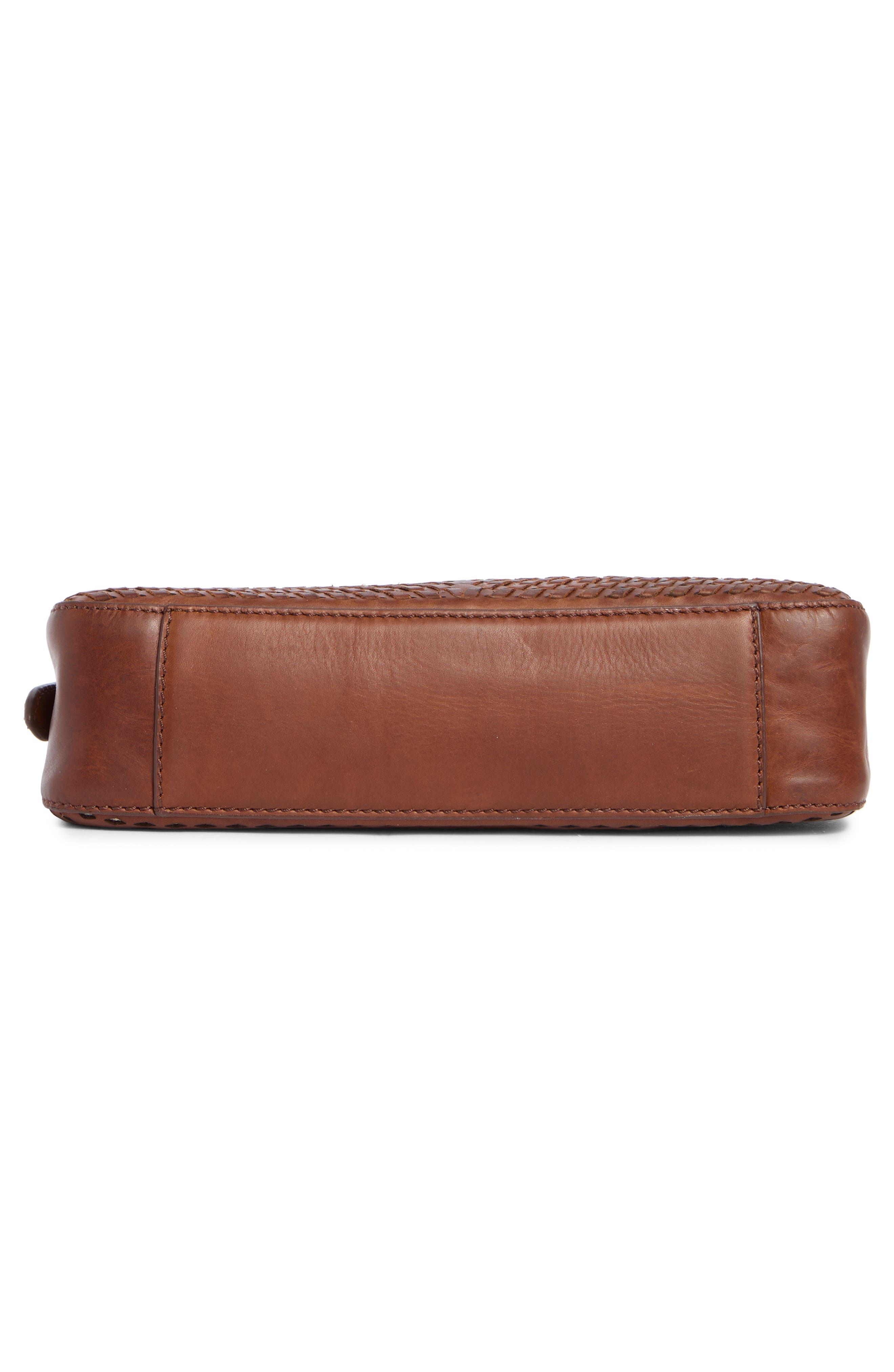 Jennie Woven Leather Shoulder Bag, Alternate, color, COGNAC