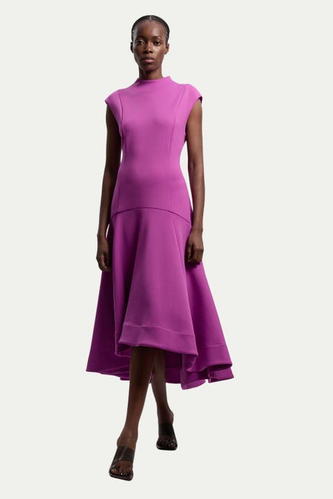 Ruffle Hem Sleeveless Midi Dress