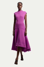 Karen Millen Ruffle Hem Sleeveless Midi Dress