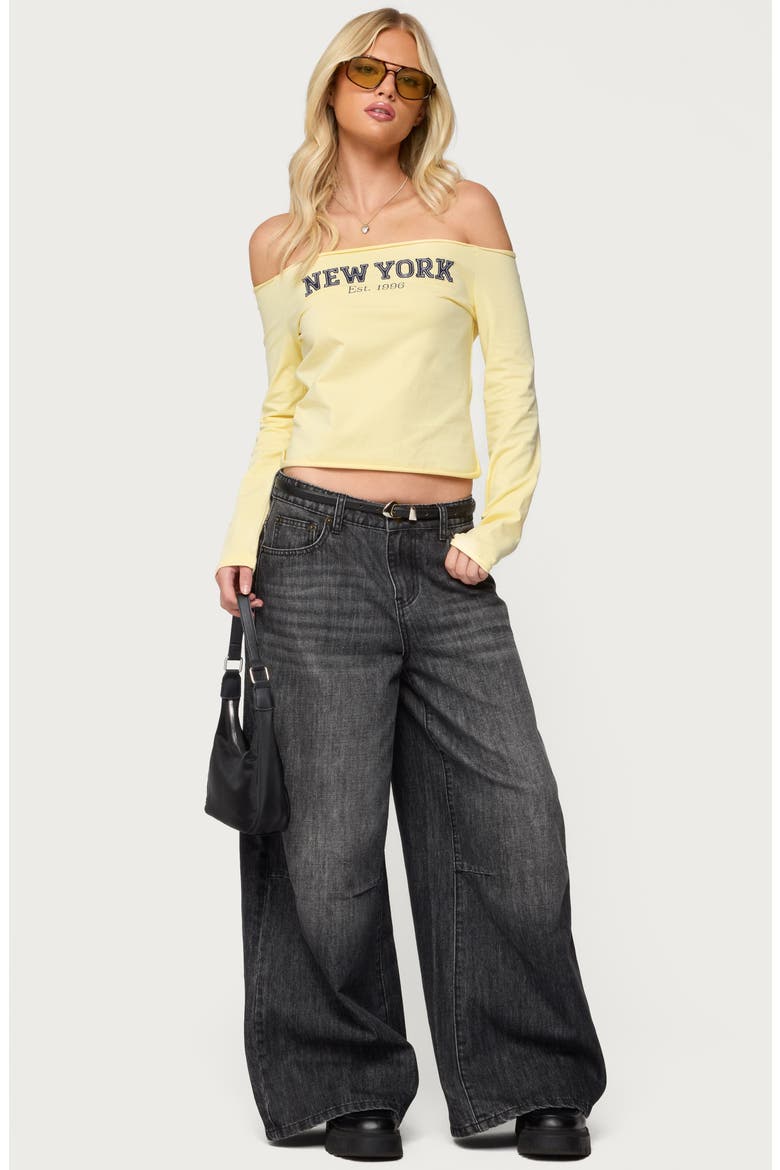 New York Babe Off the Shoulder Top, Alternate, color, YELLOW