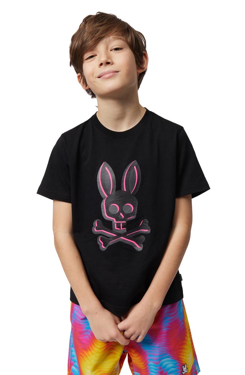 Psycho Bunny Kids
 Gel Print Graphic T-Shirt, Alternate, color, Black