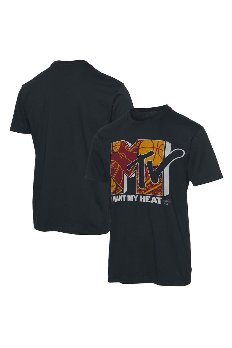 Men's Junk Food Black Miami Heat NBA x MTV I Want My T-Shirt, Main, color, Black