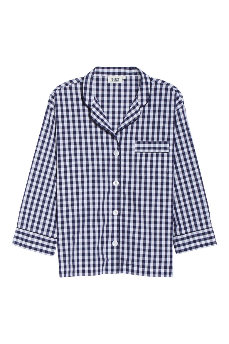 Marina Women's Pajama Shirt, Main, color, LARGE GINGHAM BLUE