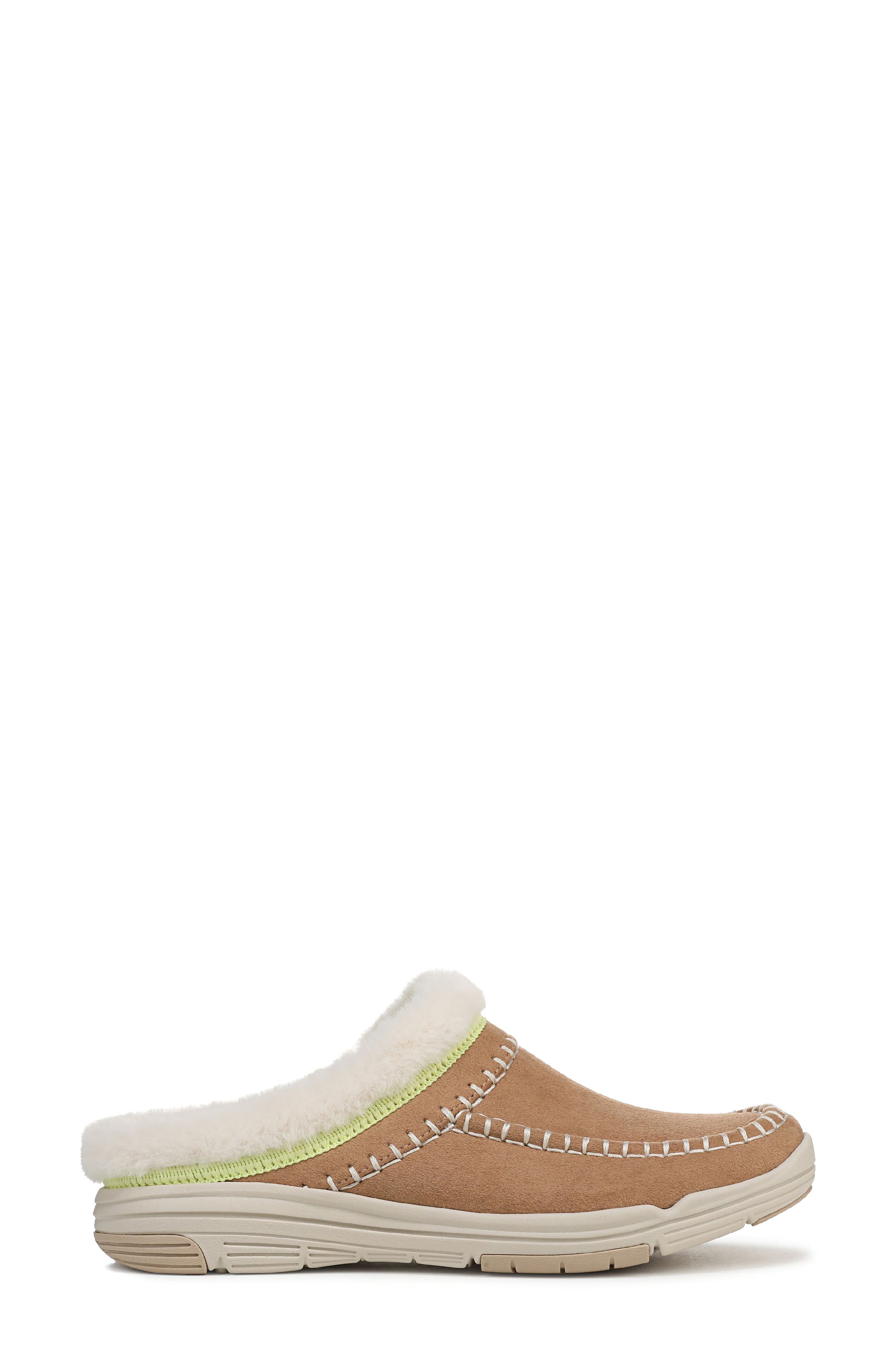 Rykä Arrow Faux Fur Trim Mule, Alternate, color, Honey Brown