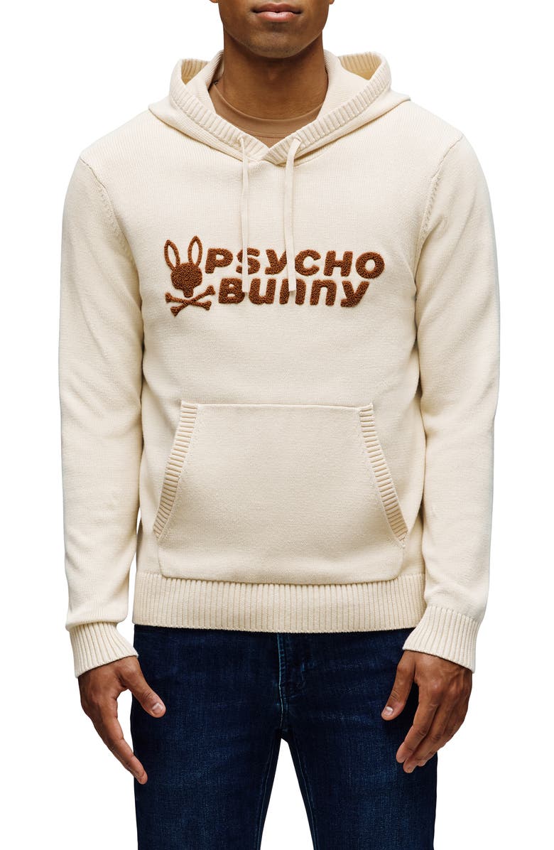 Psycho Bunny Xavier Chenille Logo Hooded Sweater, Main, color, 
