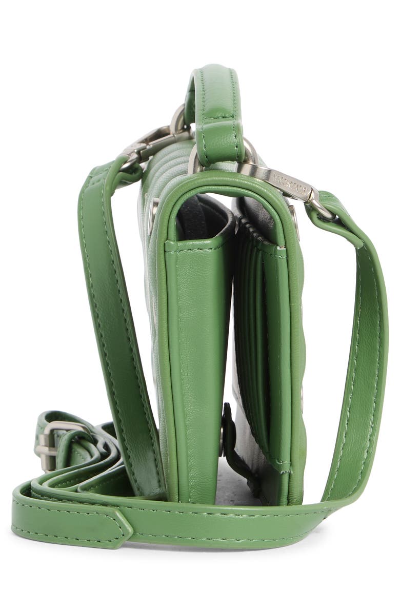 Steve Madden Studded Wallet on a Crossbody Strap, Alternate, color, Wild Green