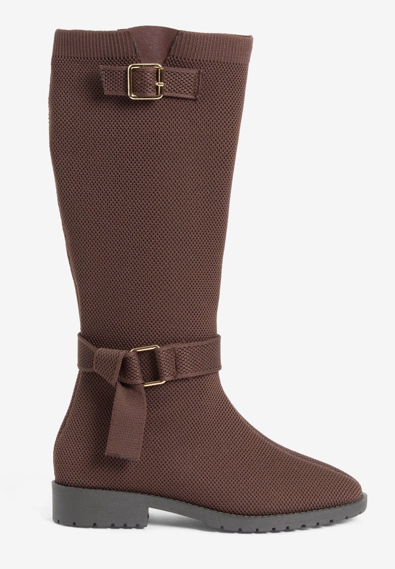 The Geraldine Stretch Wide Calf Boot, Alternate, color, CHOCOLATE