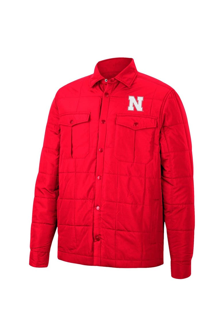 Men's Colosseum Scarlet Nebraska Huskers Detonate Quilted Full-Snap Jacket, Alternate, color, Scarlet
