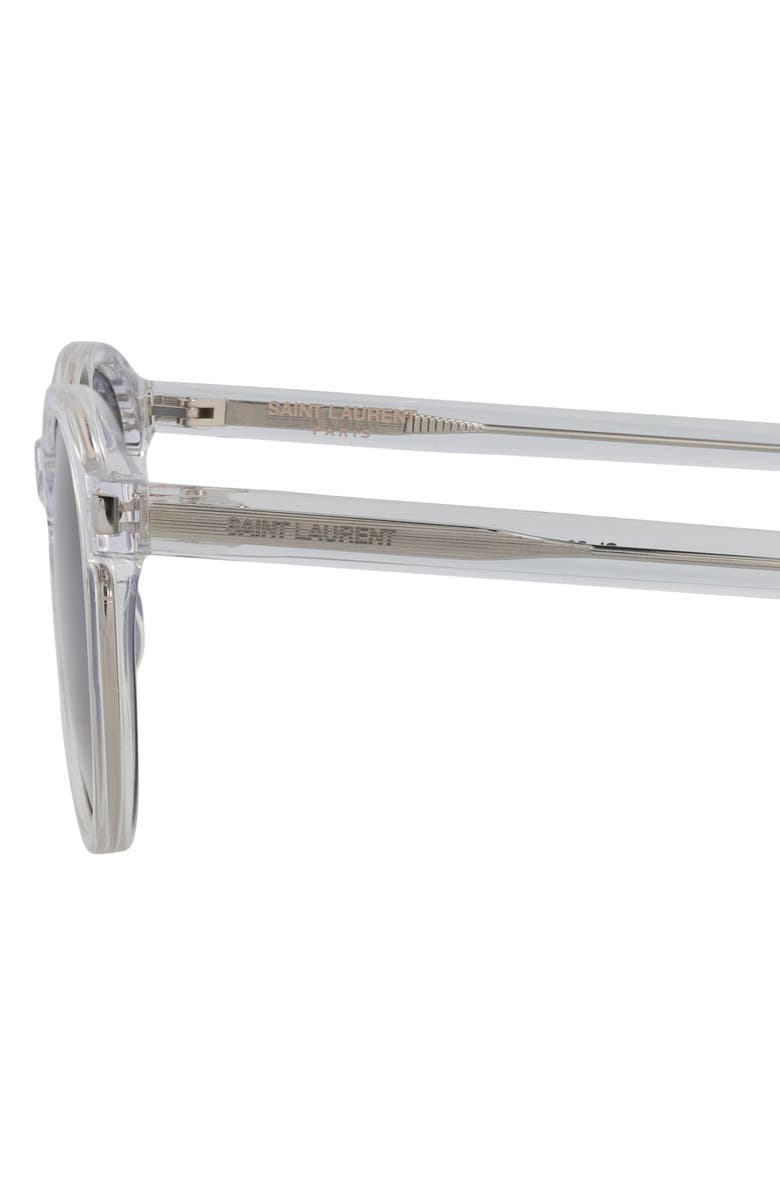 Saint Laurent 47mm Round Sunglasses, Alternate, color, Crystal Crystal Blue