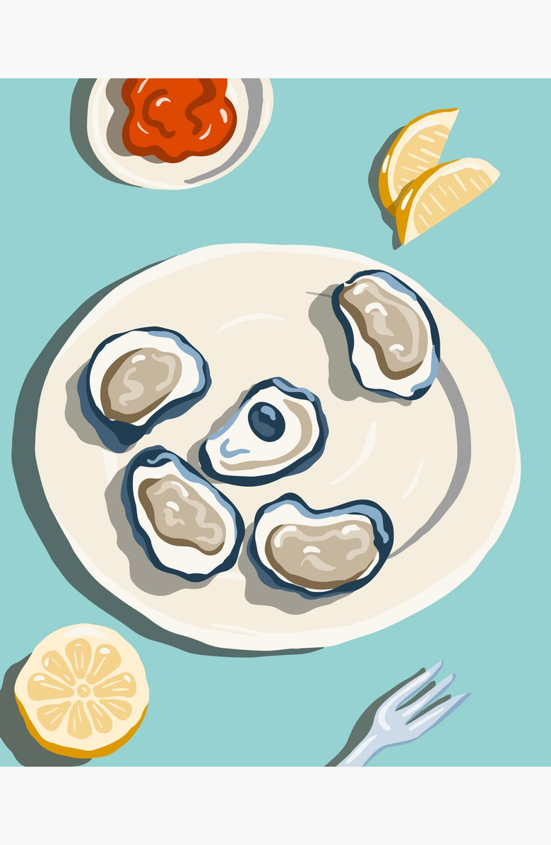 Pink Picasso Kits The World Is Your Oyster Paint by Numbers Kit, Alternate, color, Teal / White