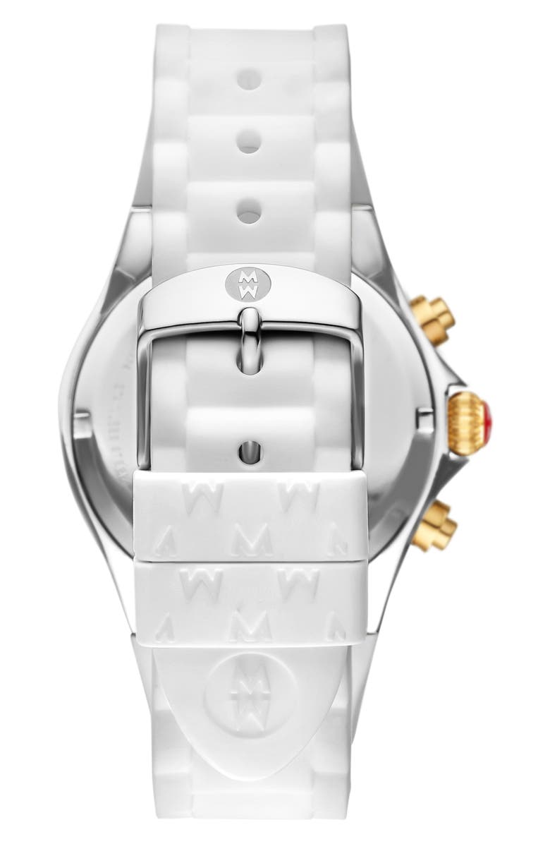 MICHELE Jellybean Silicone Strap Watch, 38mm, Alternate, color, Gold