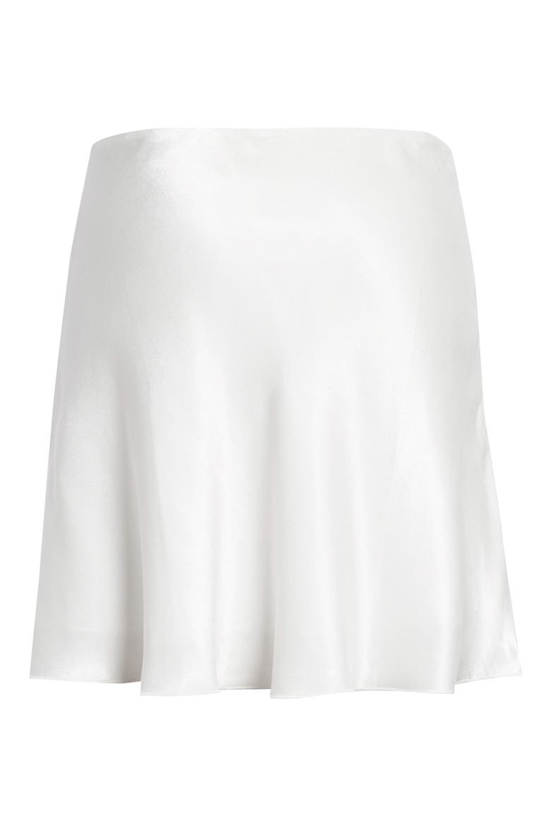 Bias Cut Satin Miniskirt, Alternate, color, IVORY