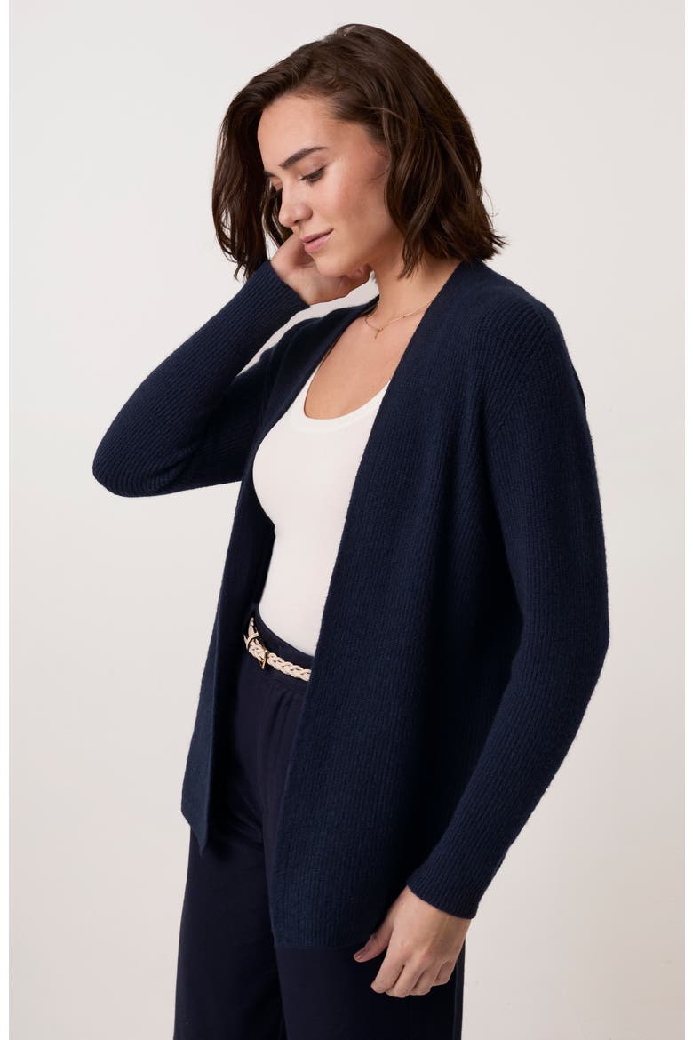 Longline Ribbed Cardigan, Alternate, color, Navy
