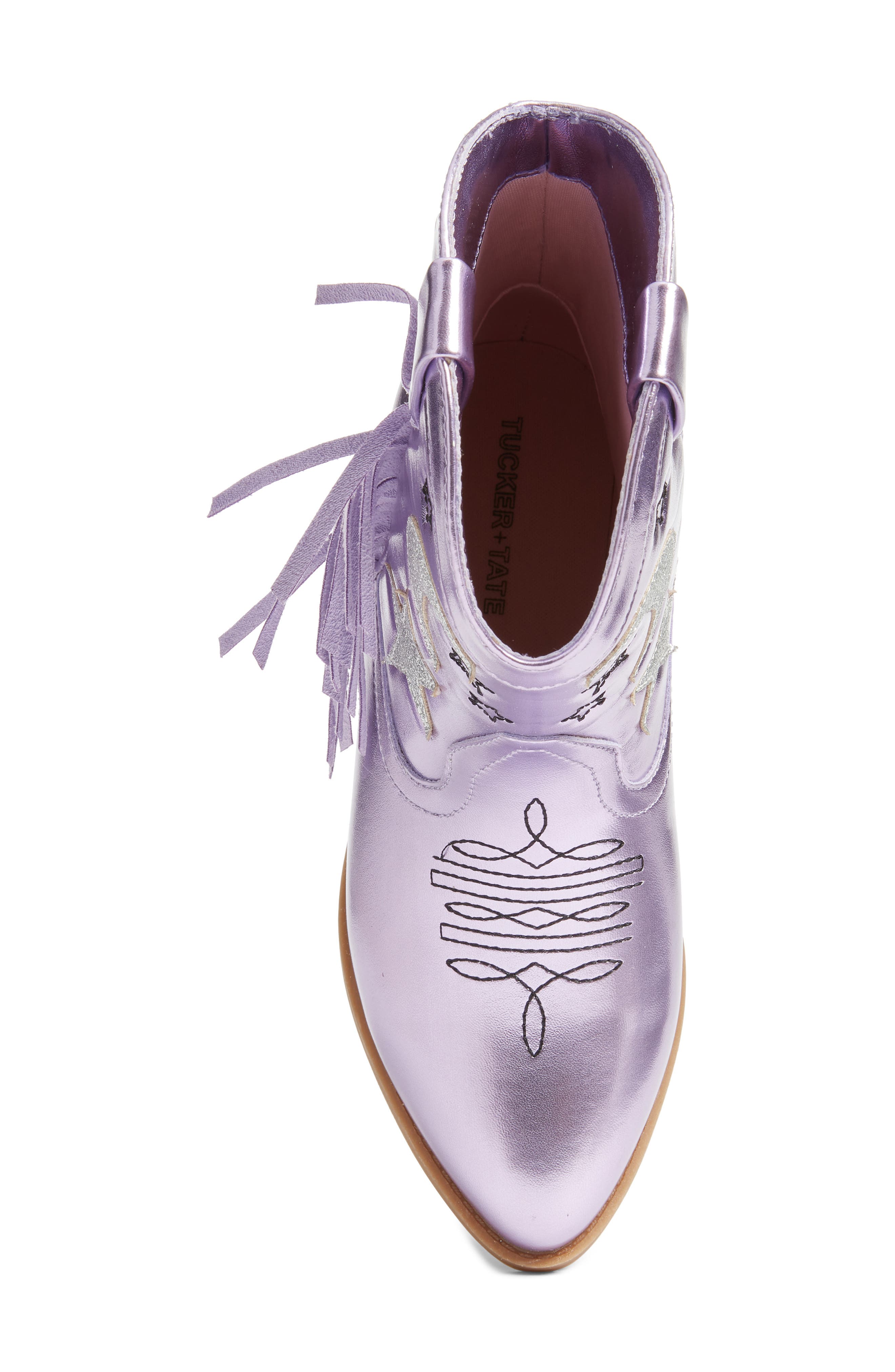 Tucker + Tate Cosmo Fringe Metallic Western Boot, Alternate, color, Purple Metallic