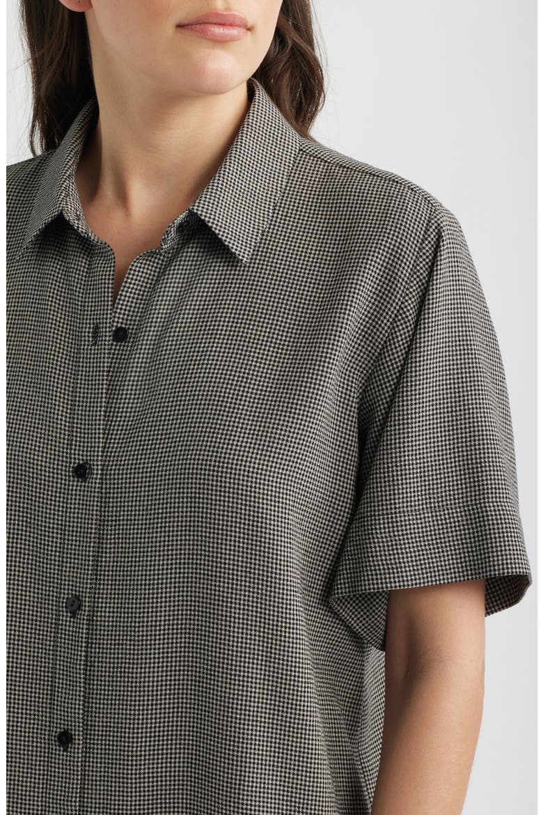 Classic Collar Check Shirtdress, Alternate, color, CHALK