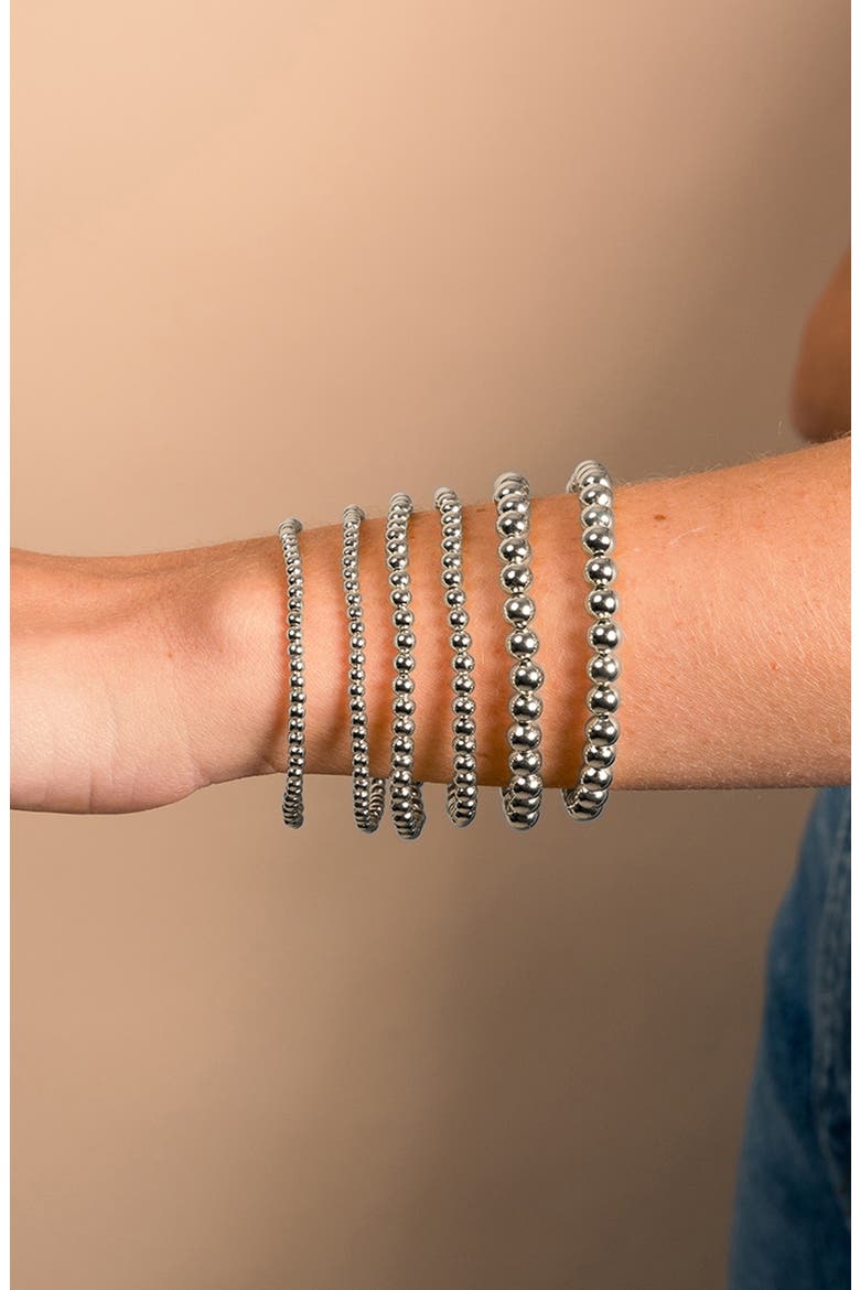 Beaded Stretch Bracelet, Alternate, color, SILVER