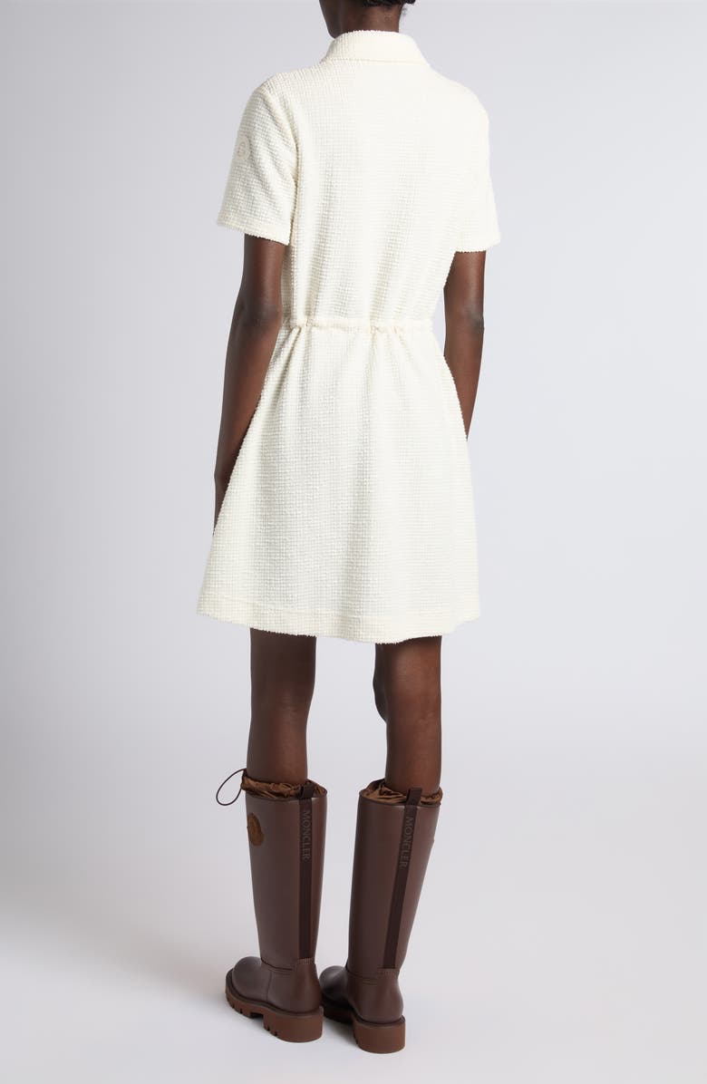 Moncler Stretch Tweed Half Zip Dress, Alternate, color, White