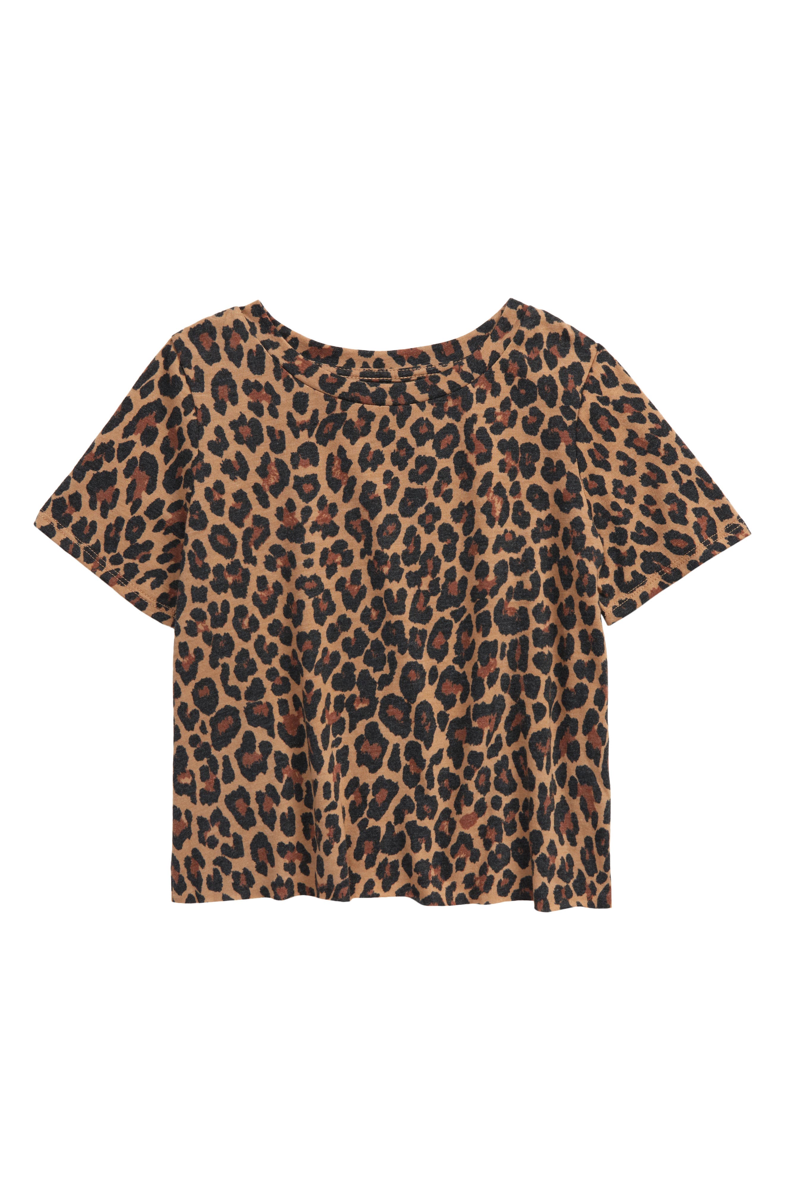 Love, Fire Kids' Boxy Leopard Print T-Shirt