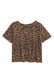 Love, Fire Kids' Boxy Leopard Print T-Shirt