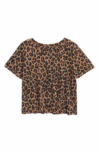 Love, Fire Kids' Boxy Leopard Print T-Shirt