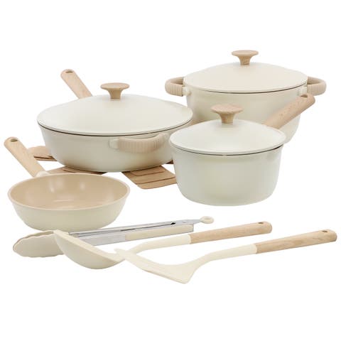 Folkstone 13 Piece Ceramic Nonstick Cast Aluminum Cookware Set