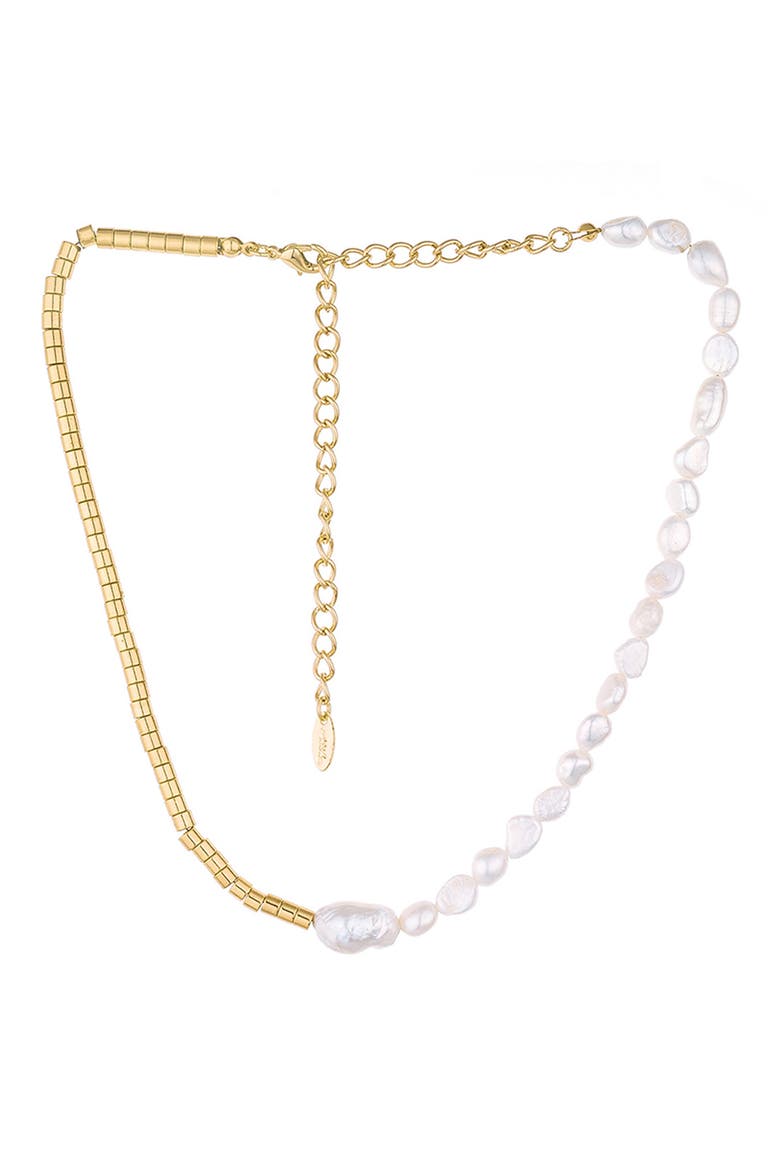 Freshwater Pearl Necklace, Main, color, GOLD
