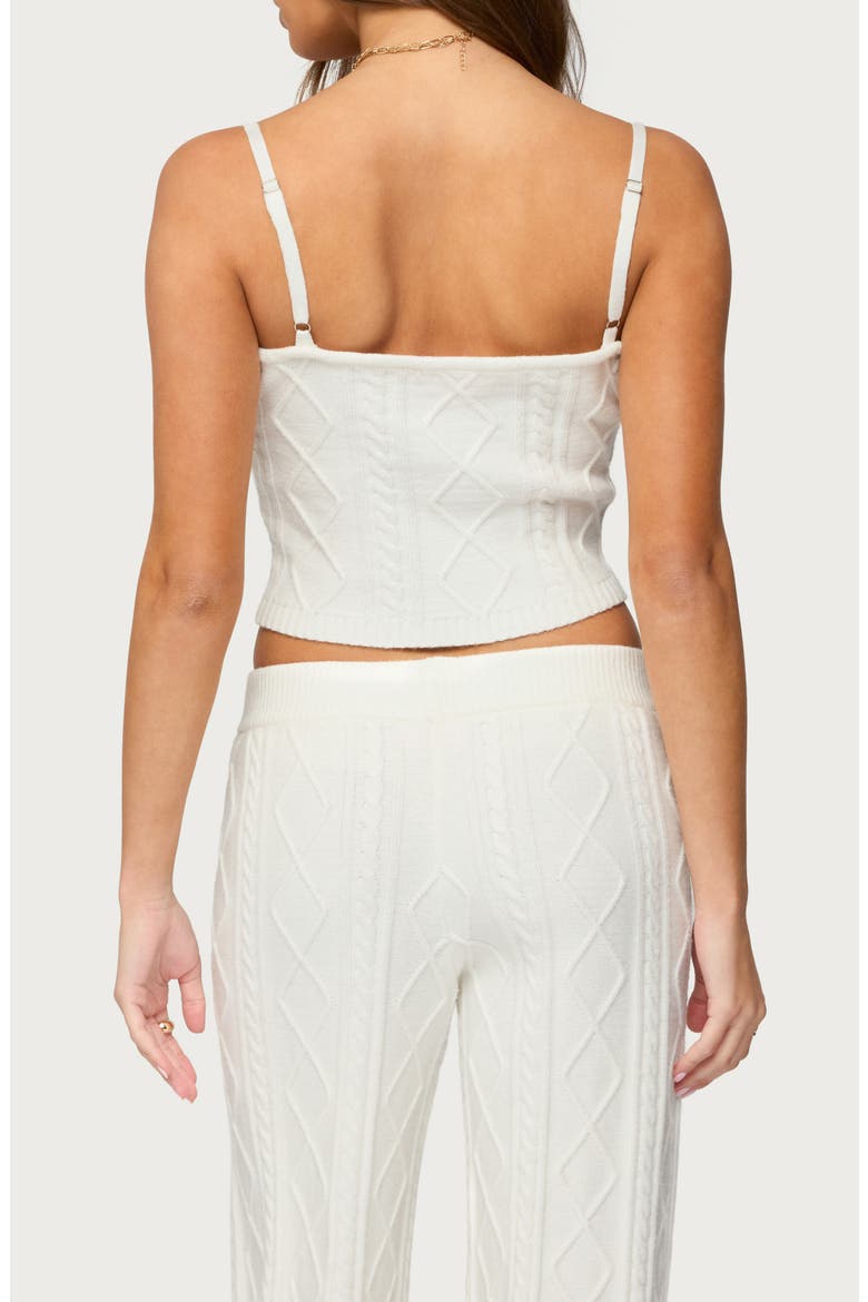 Louise Cable Stitch Crop Camisole, Alternate, color, WHITE