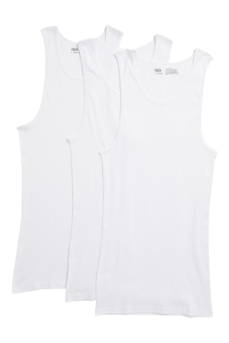 Cotton 3-Pack Ribbed Tank Tops, Alternate, color, WHITE