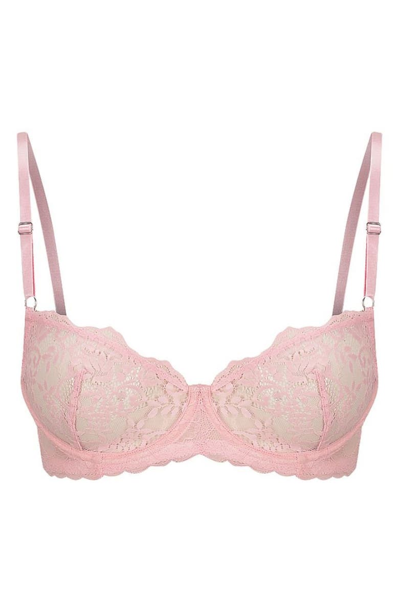 Kat The Label Maverick Lace Underwire Bra, Alternate, color, Baby Pink