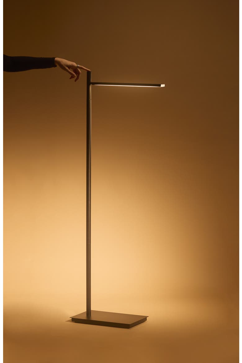 Linden 53" Matte Black Modern Pharmacy LED Floor Lamp with Adjustable Shade, Alternate, color, Classic black