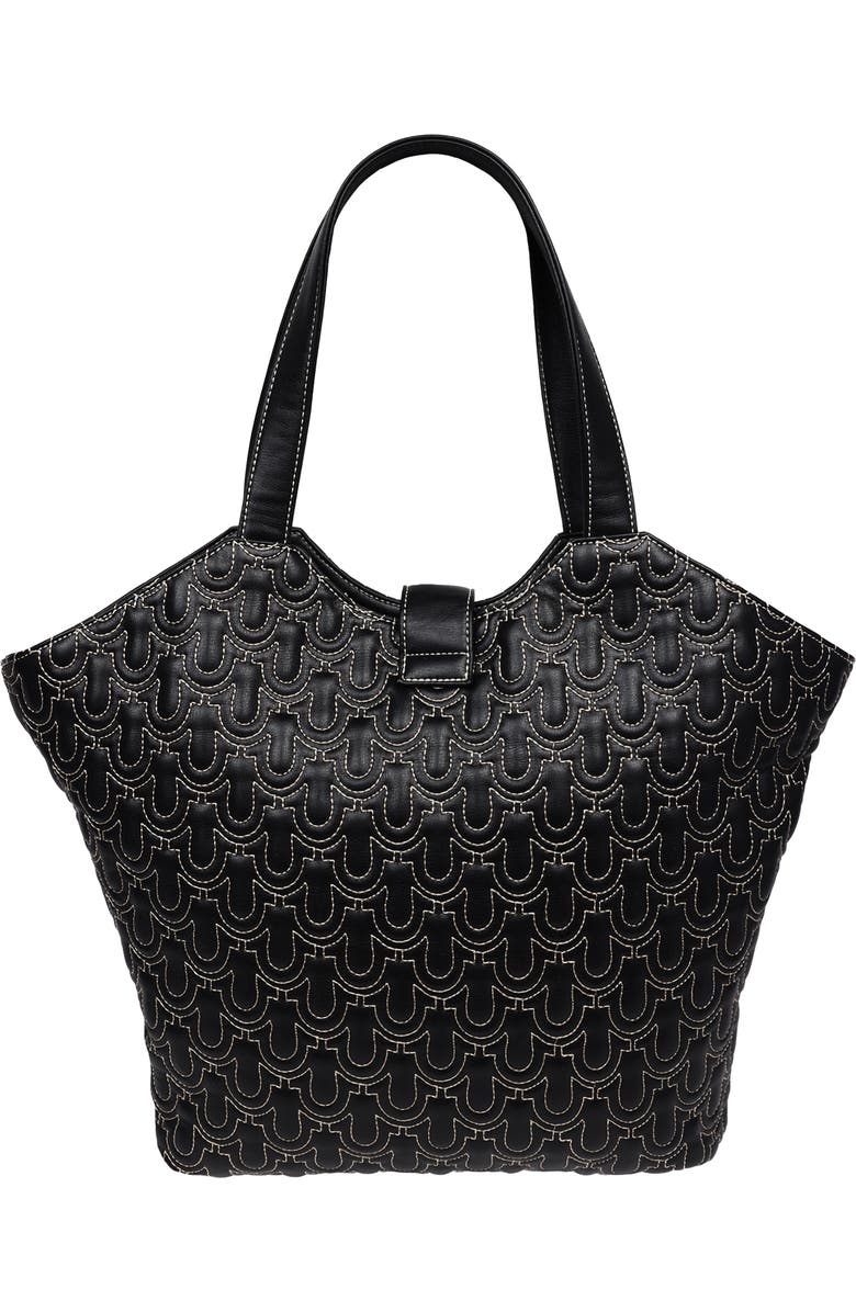 True Religion Horseshoe Quilted Charm Tote Bag, Alternate, color, Black