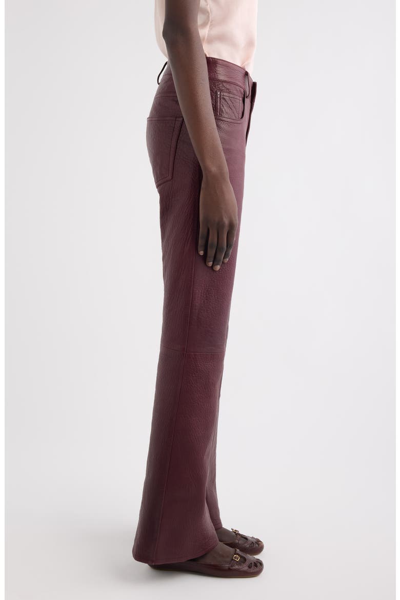 Lambskin Leather Flare Leg Trousers, Alternate, color, 55Y FULL VIOLINE
