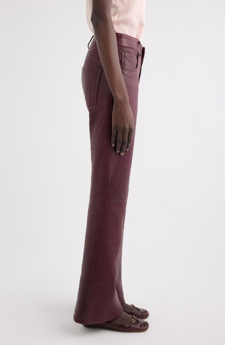 Chloé Lambskin Leather Flare Leg Trousers, Alternate, color, 55Y Full Violine