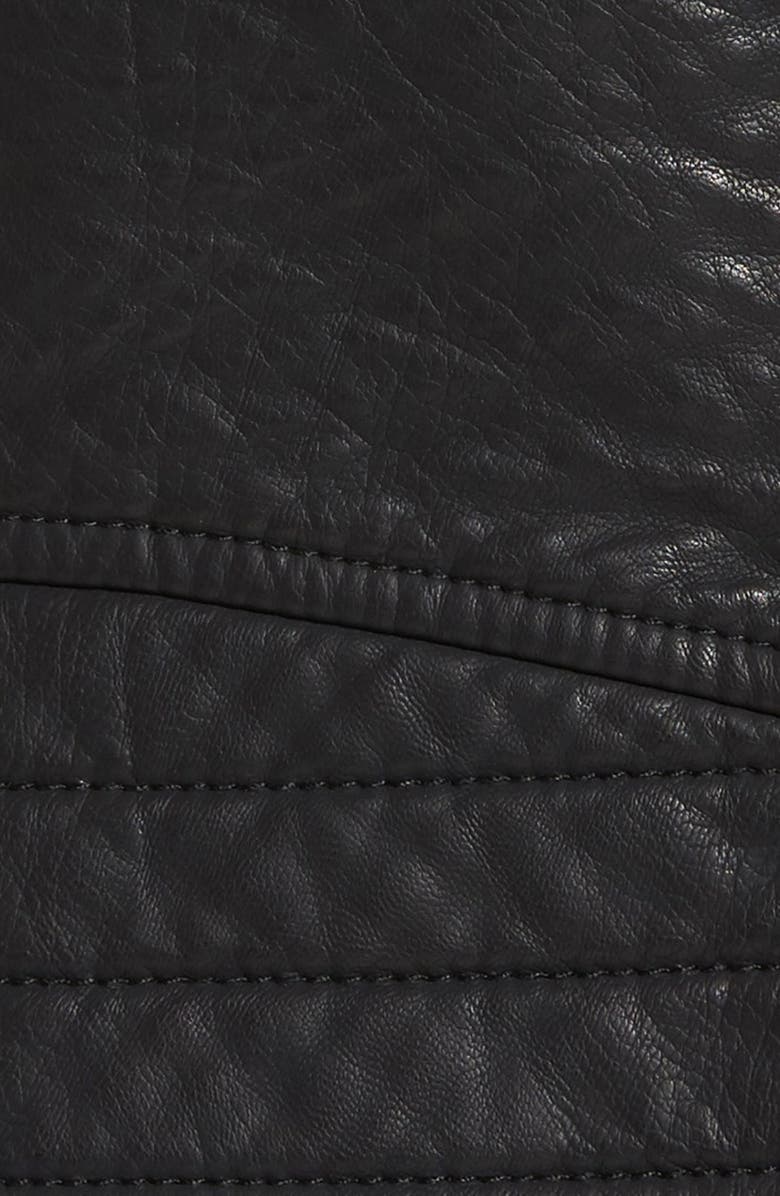 Love Token Faux Leather Jacket with Removable Faux Fur Collar, Alternate, color,