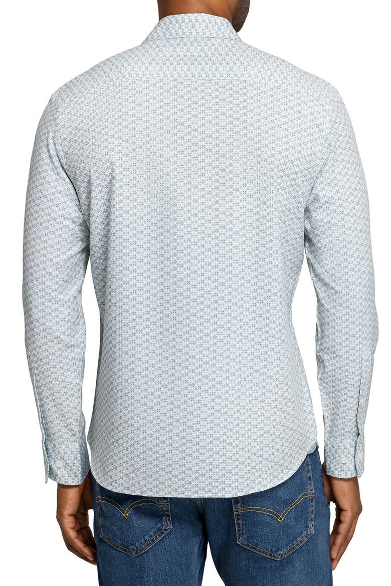 Circle Duo Woven Long Sleeve Basic, Alternate, color, WHITE/GREEN