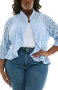 Nina Leonard Lace Three-Quarter Sleeve Bolero