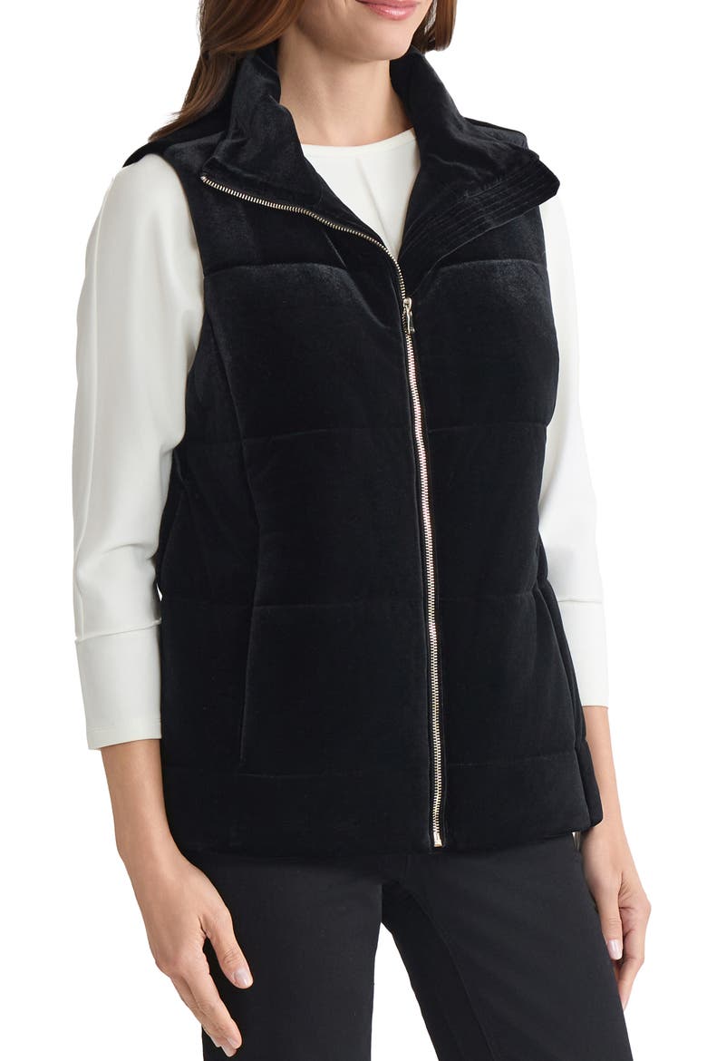 Velvet Vest, Alternate, color, JONES BLACK