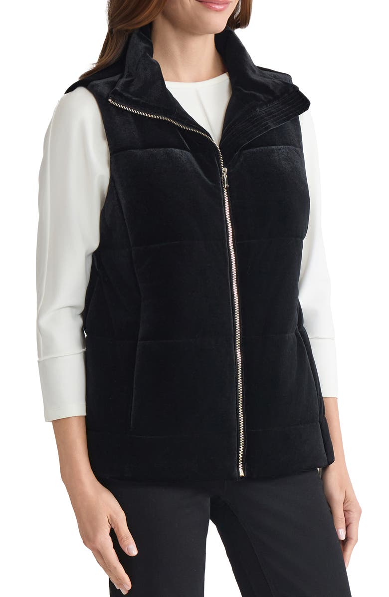 Jones New York Velvet Vest, Alternate, color, Jones Black