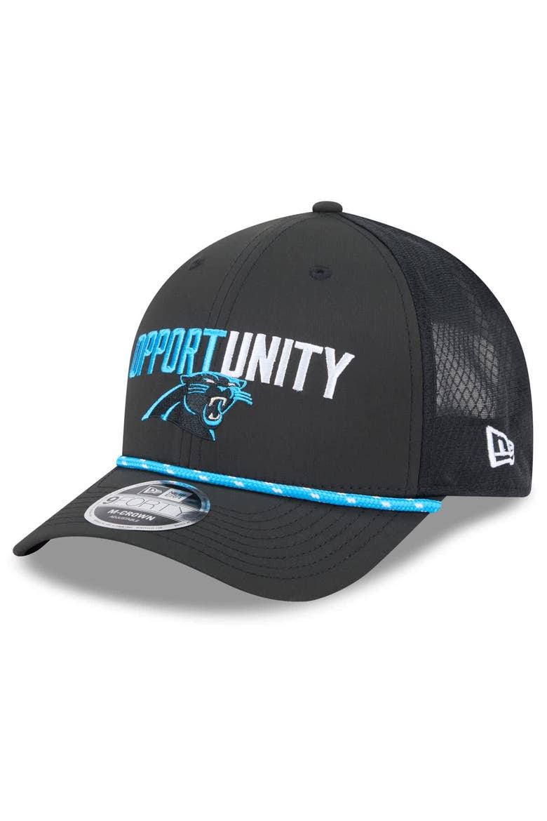 Men's New Era Black Carolina Panthers 2025 Inspire Change 9FORTY M-Crown Adjustable Hat, Alternate, color, Black