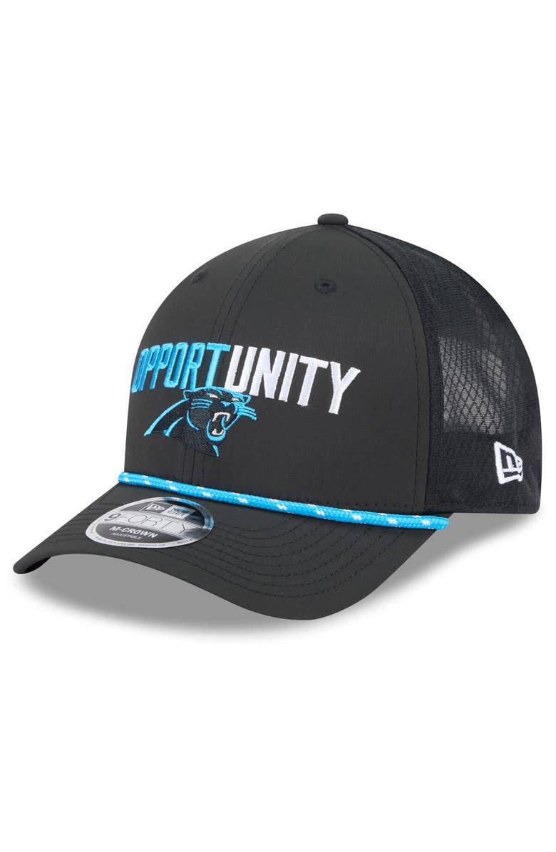 New Era Men's New Era Black Carolina Panthers 2025 Inspire Change 9FORTY M-Crown Adjustable Hat, Alternate, color, Black