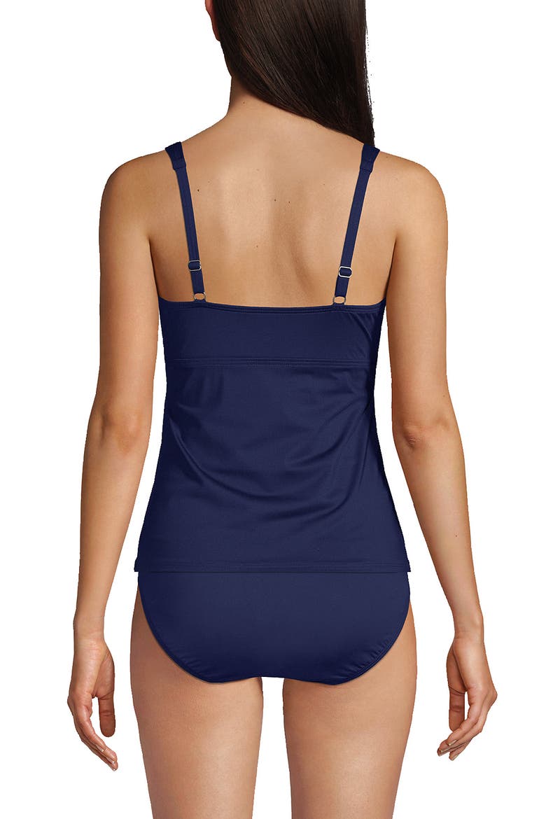 Plus Size DD-Cup Chlorine Resistant V-Neck Underwire Tankini Top Swimsuit Adjustable Straps, Alternate, color, Deep Sea Navy