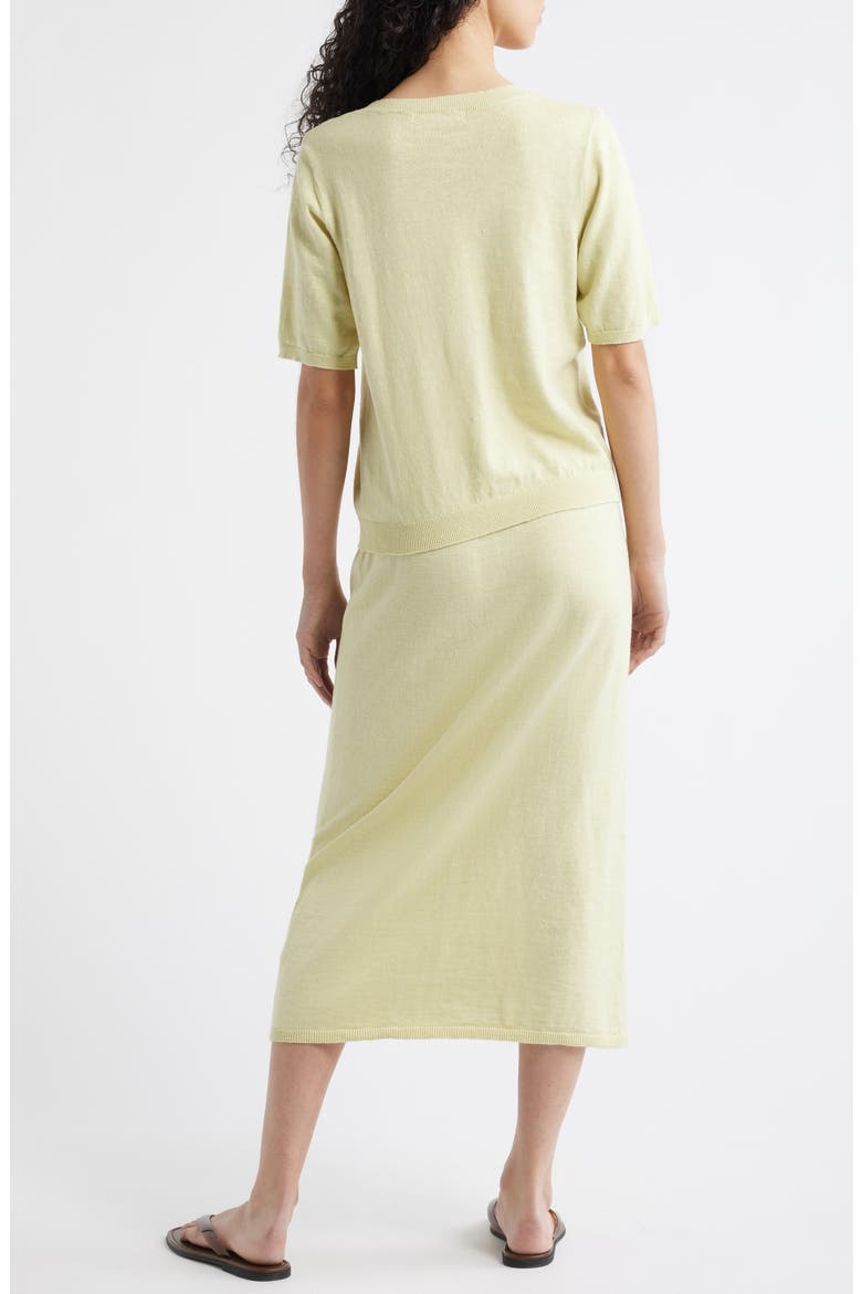 Isabella Cotton & Linen Knit Sweater & Maxi Skirt Set, Alternate, color, LEMONGRASS