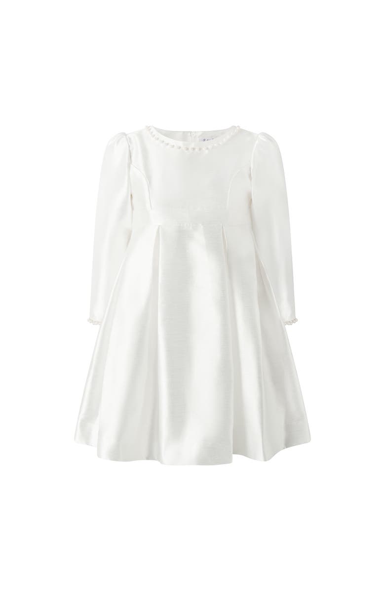 Rachel Riley Pearl Trim Princess Dress, Main, color, White