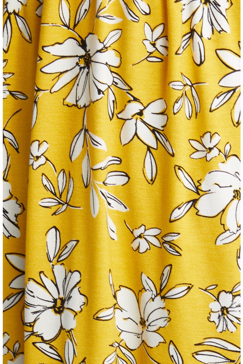 Floral Tie Back Surplice V-Neck Knit Minidress, Alternate, color, SUNFLOWER