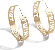 WEAR by Erin Andrews x Baublebar Minnesota Twins Large Cutout Hoop Earrings