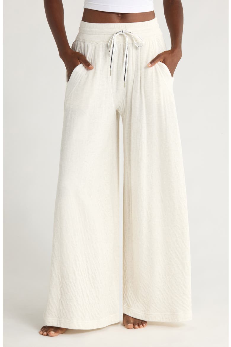 Intimately FP Wait a Minute Wide Leg Pants, Main, color, OATMEAL HEATHER COMBO
