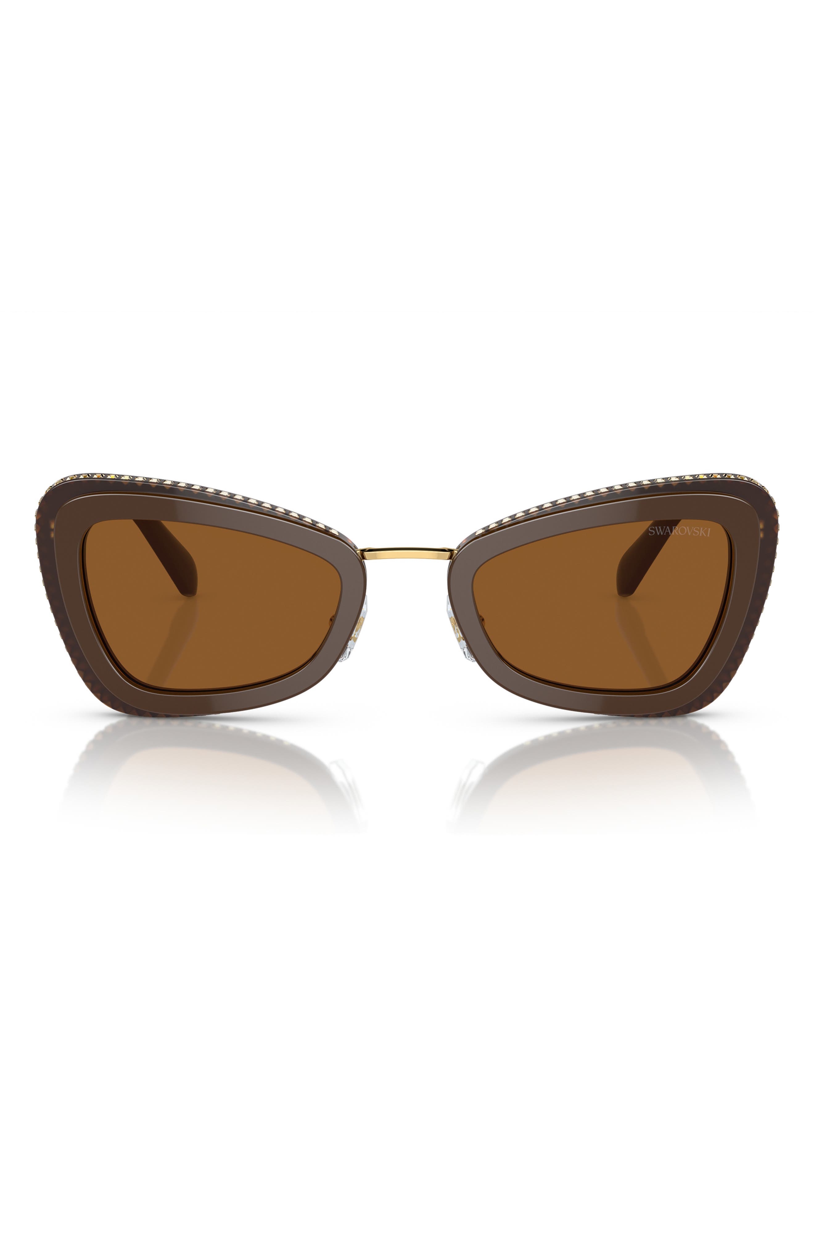 Swarovski 52mm Irregular Cat Eye Sunglasses