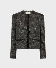Really Wild Clothing Isabella Cropped Wool Blend Boucle Jacket