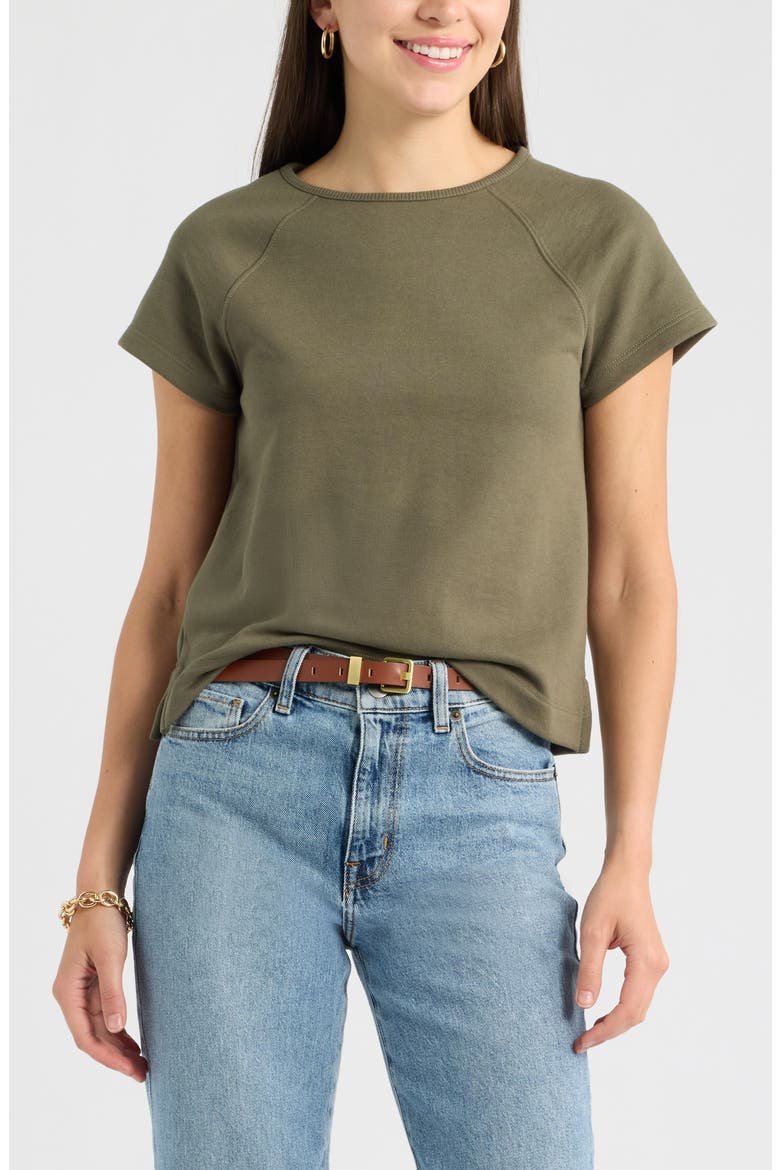 Short Sleeve Terry Sweatshirt, Main, color, OLIVE SARMA